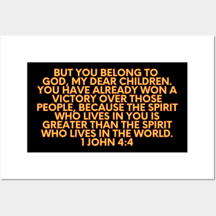 Bible Verse 1 John 4:4 Posters and Art